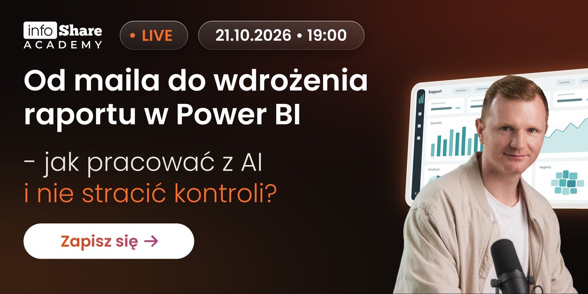 Webinar: Od maila do wdrożenia raportu w Power BI - jak pracować z AI i nie stracić kontroli? - środa, 21 października, 19:00-20:30, online